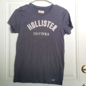 Hollister blue t shirt with brand logo size s